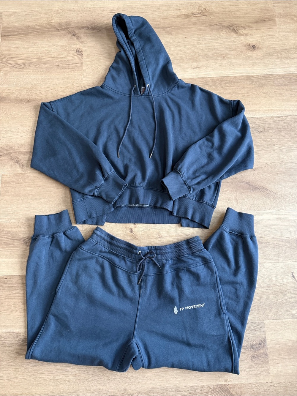 FP Movement Women's Navy Cropped Hoodie & Jogger Set